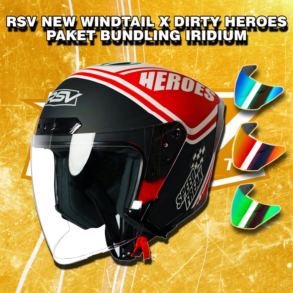 HELM RSV NEW WINDTAIL DIRTY HEROES BUNDLING VISOR IRIDIUM