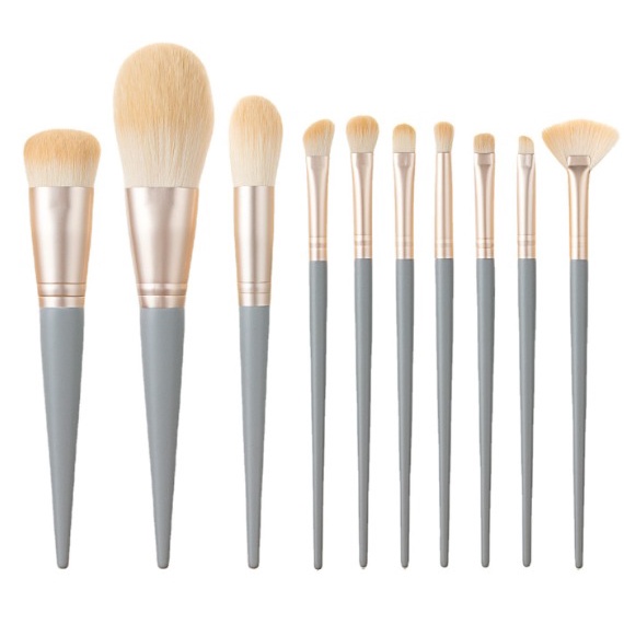 Make Up Brush Powder Foundation Kuas 10 pcs BIRU