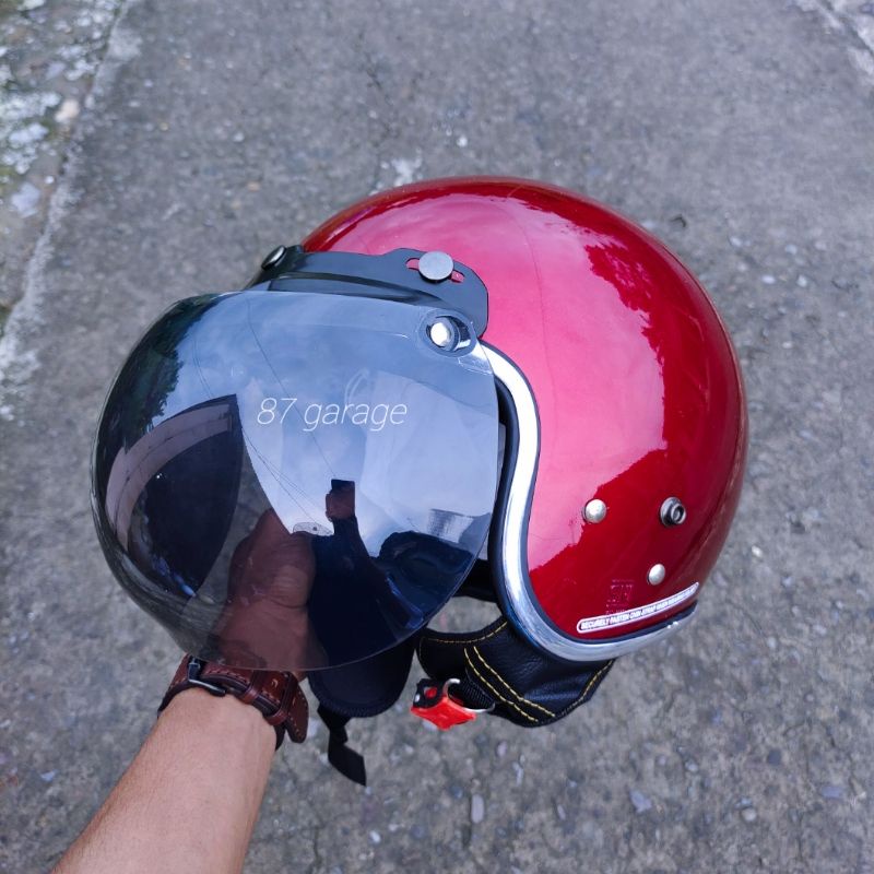 HELM BOGO DEWASA MODEL RETRO FULL LEHER SNI