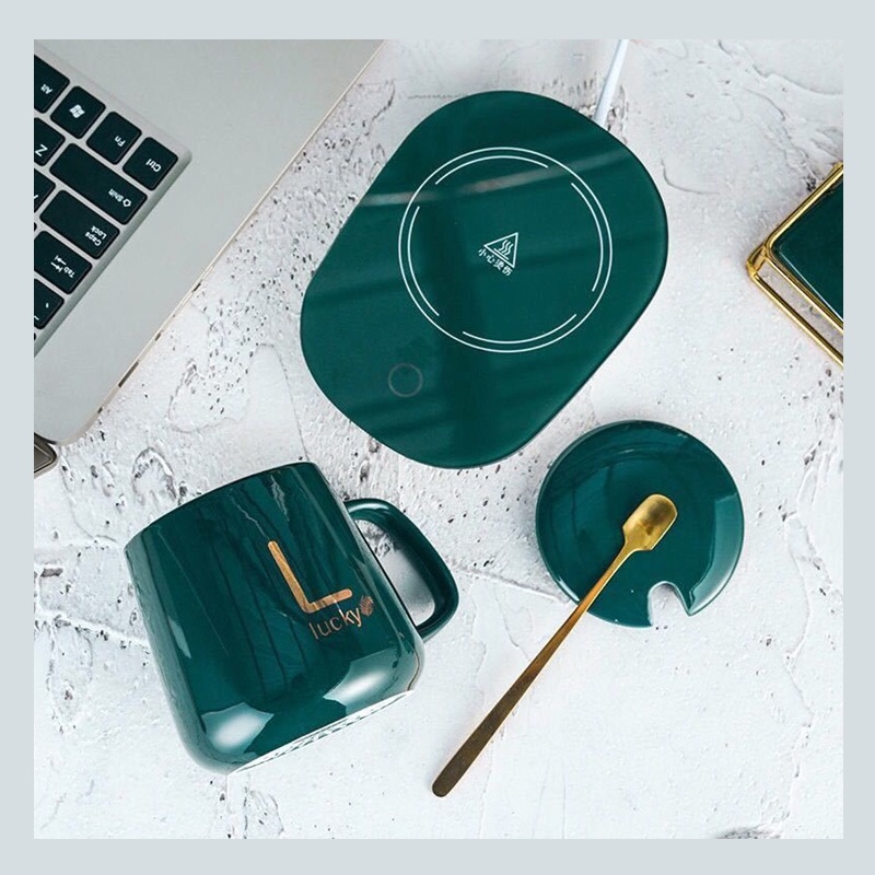 Holiven Gelas Set Keramik Pemanas / Mug Cangkir Elektik Dengan Pemanas