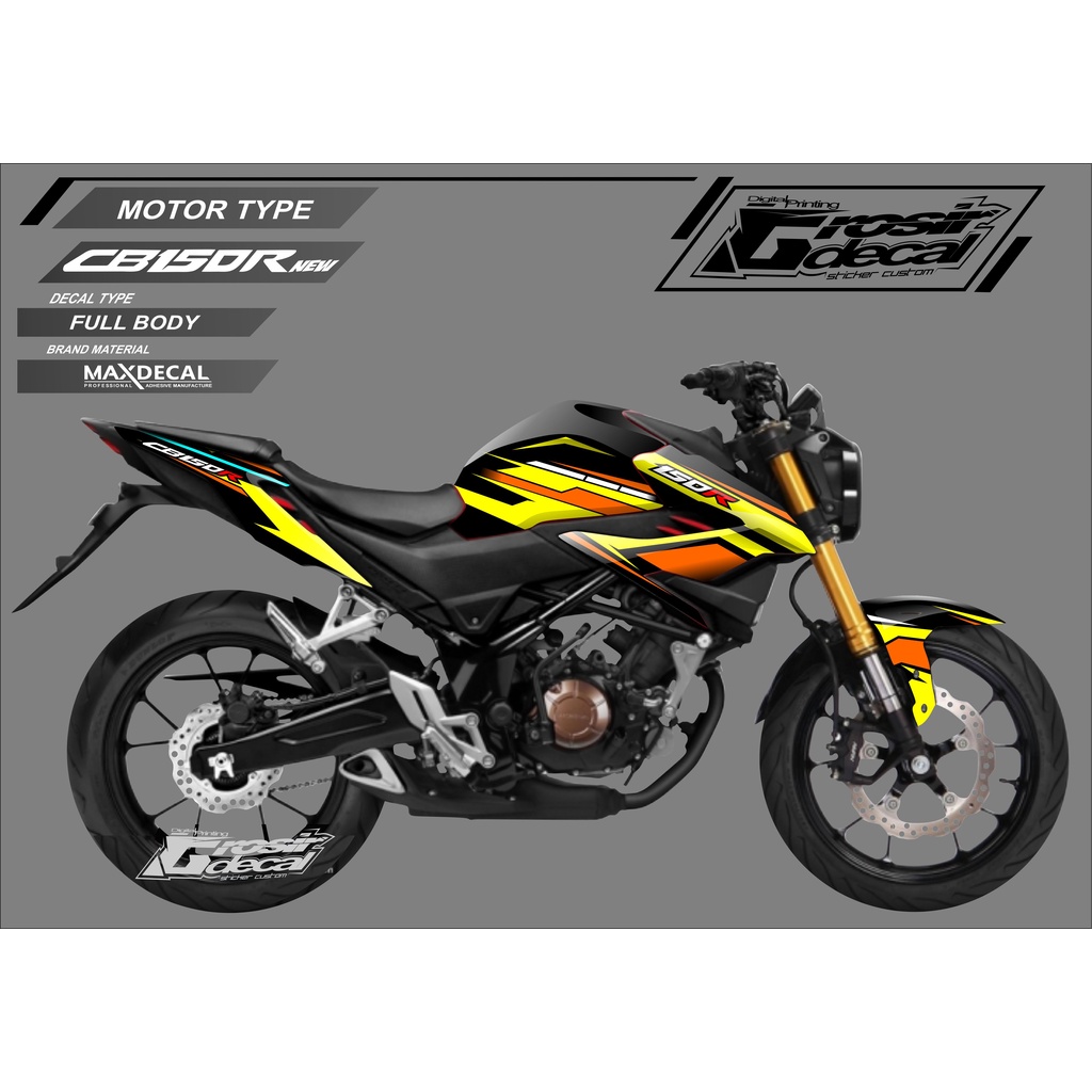 Decal Stiker CB150R New Hitam 2018 - 2022 Full Body Fullset Stiker CB150R New 2018-2022