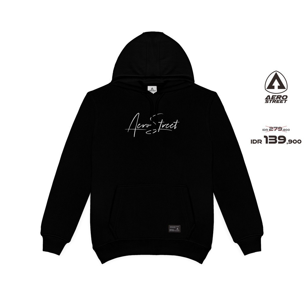 Jaket Sweater Hoodie Jumper Oblong Aerostreet Black Latin Good Quality - Size S.M.L.XL Matt Katun Pl