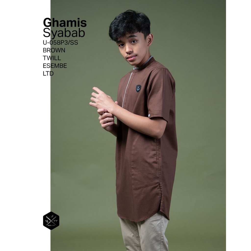 SAMASE Ghamis Syabab U058P Gamis Anak Remaja Laki-Laki Lengan Pendek Baju Terbaru Samase Limited Ori