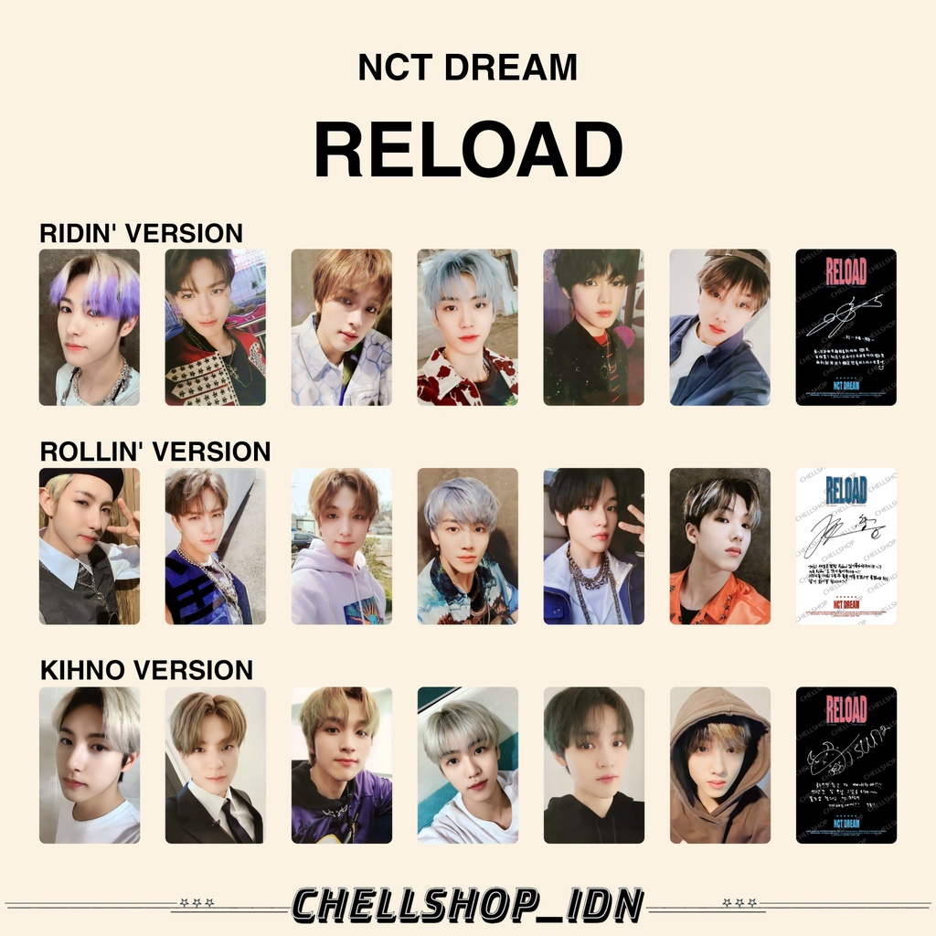 PHOTOCARD NCT DREAM RELOAD | RIDIN' | ROLLIN' | KIHNO