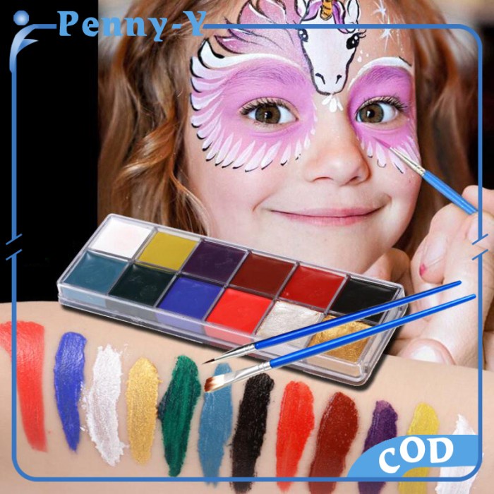 ------] Body Face Painting 12 Warna Cat Wajah Body Painting Palette Wajah