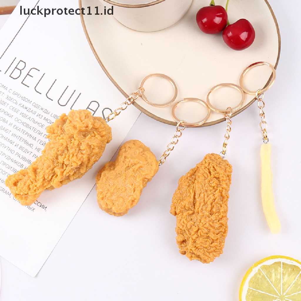 /Fashion Hot//// Gantungan Kunci Makanan Imitasi French Fries Chicken Nuggets Liontin Makanan Ayam Goreng.