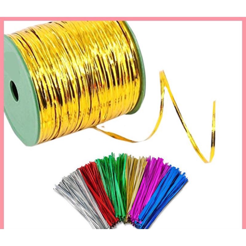 

(Xy) Pita Kawat Souvenir (Twist Tie) / pak, Kawat Pengikat Serba Guna Metalic