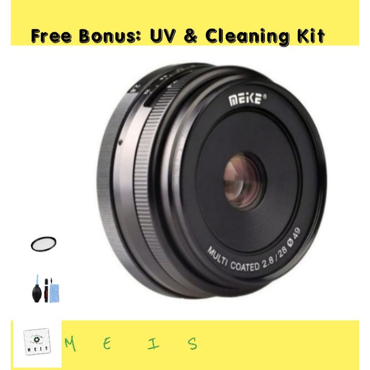 (NEW) Lensa Fix Bokeh MEIKE 28mm F2.8 - Canon M M2 M3 M5 M6 M10 M50 M100 M200