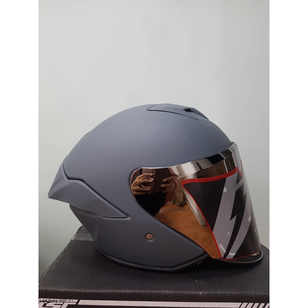 Jual Helm half face JITSU KAIROS Gray Doff(SNI) Shopee Indonesia