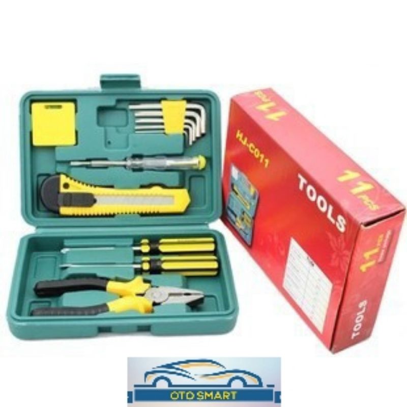 Repairing Tools Box Tool Kit 11PCS Obeng Tang kunci Mobil Car Kendaraan