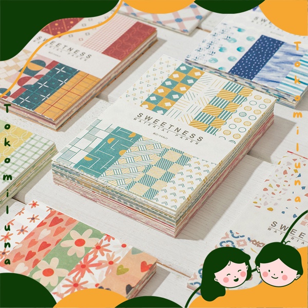 

1 set 50 lembar sweetness deco paper kawai aesthetic DIY jurnal bujo memo notes estetik HB1272