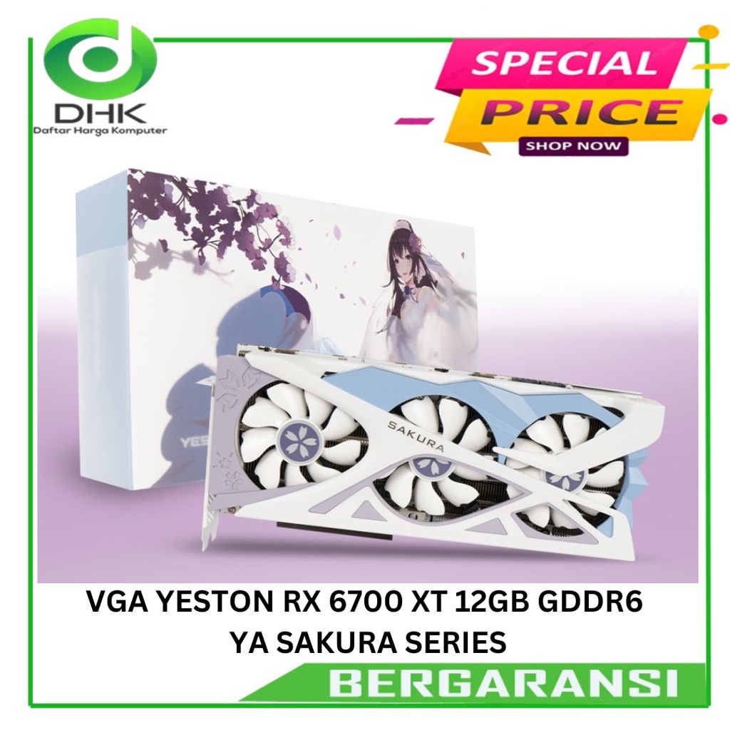 VGA YESTON RX 6700 XT 12GB GDDR6 YA SAKURA SERIES