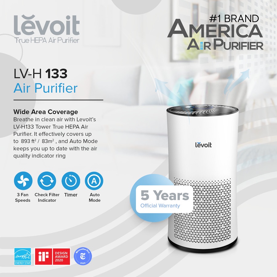 Levoit Air Purifier Tower True HEPA Filter H13 LV-H133