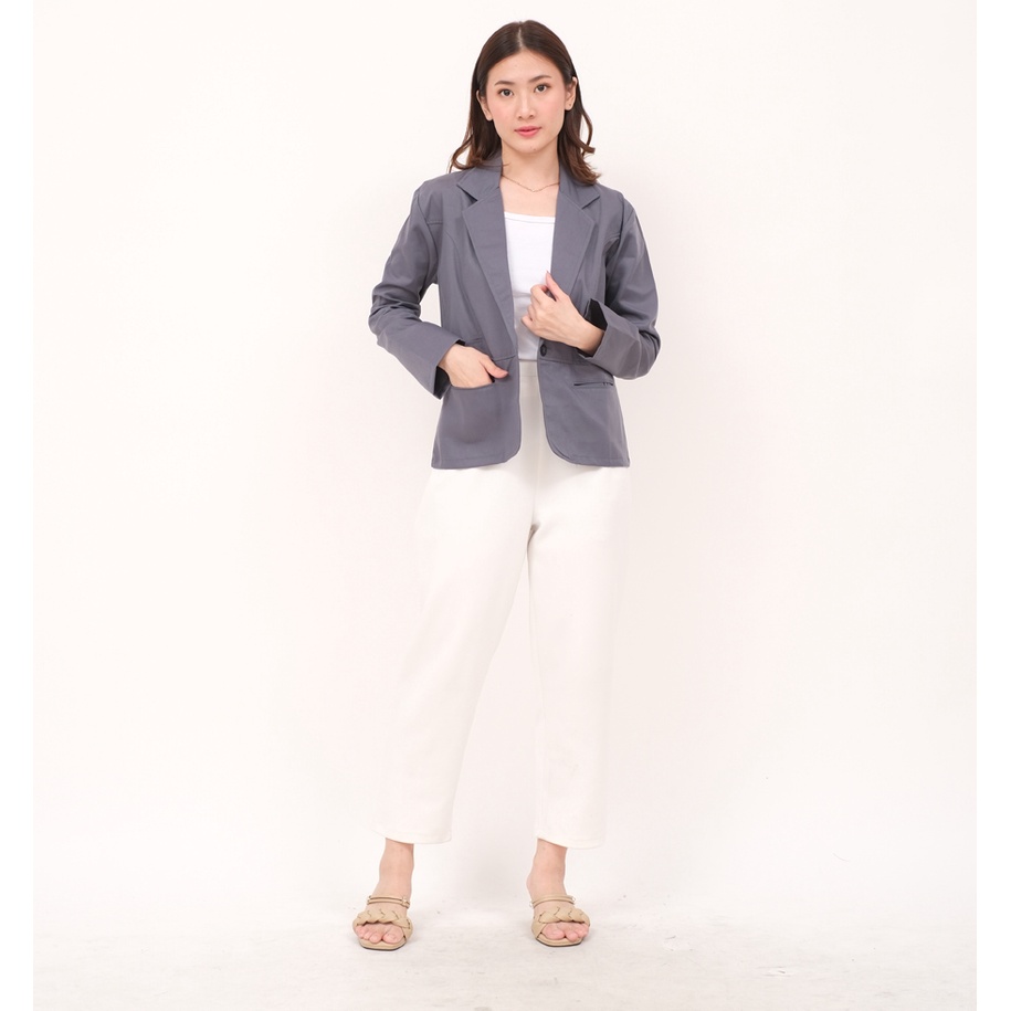 NHM Blazer Kerja Wanita Formal Geby | Outwear Basic Katun