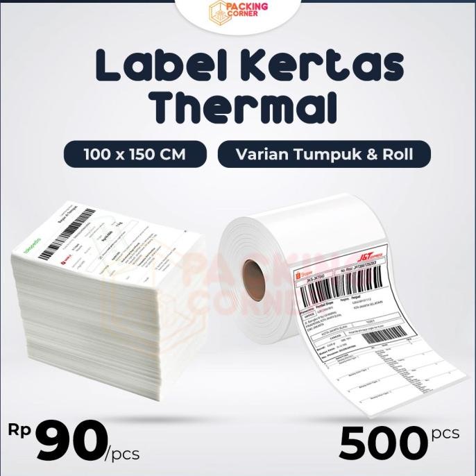 

KERTAS LABEL THERMAL BARCODE 100 X 150 100X150 STIKER STICKER A6 500PC