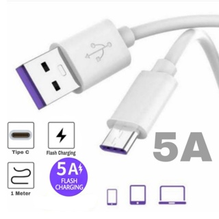 Kabel Data Fast Charging 5A Ungu Type c / Micro USB
