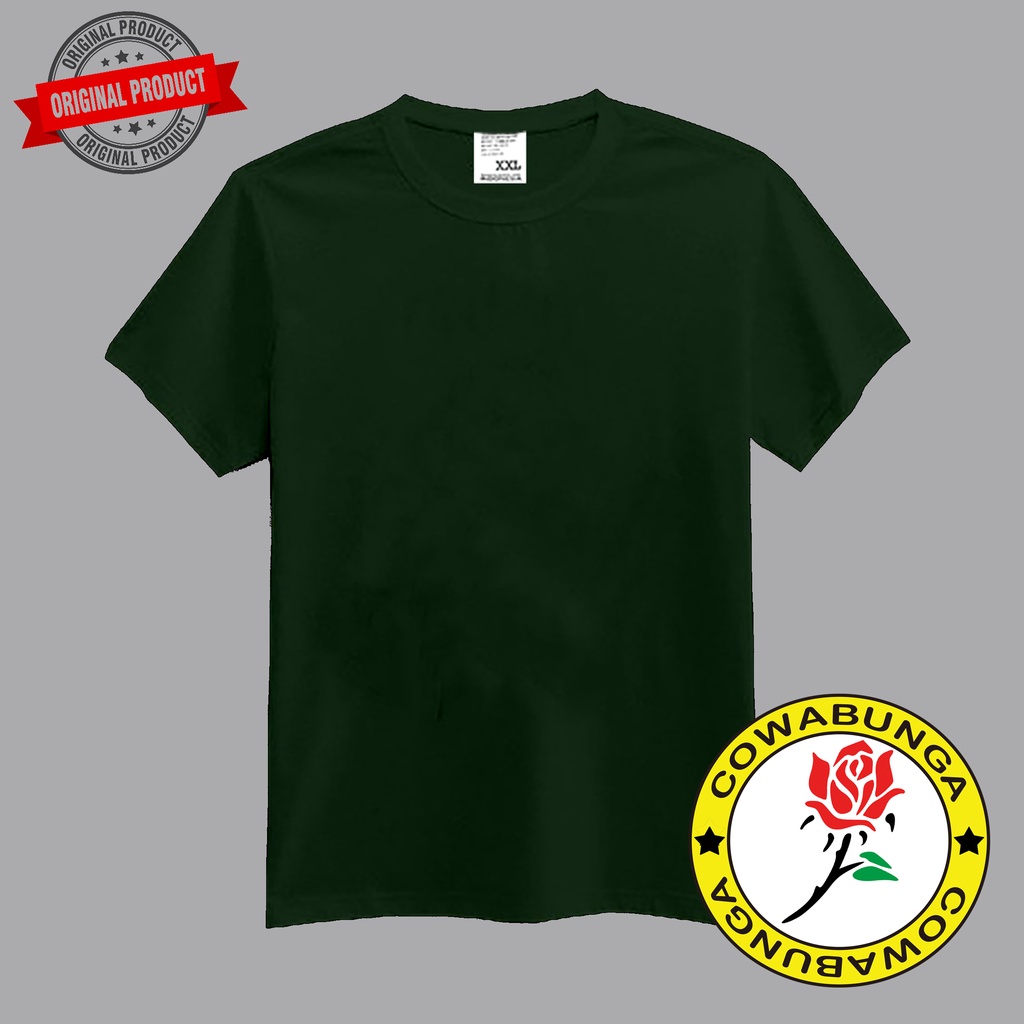 Kaos Polos Hijau Army Combed 24S Premium Murah