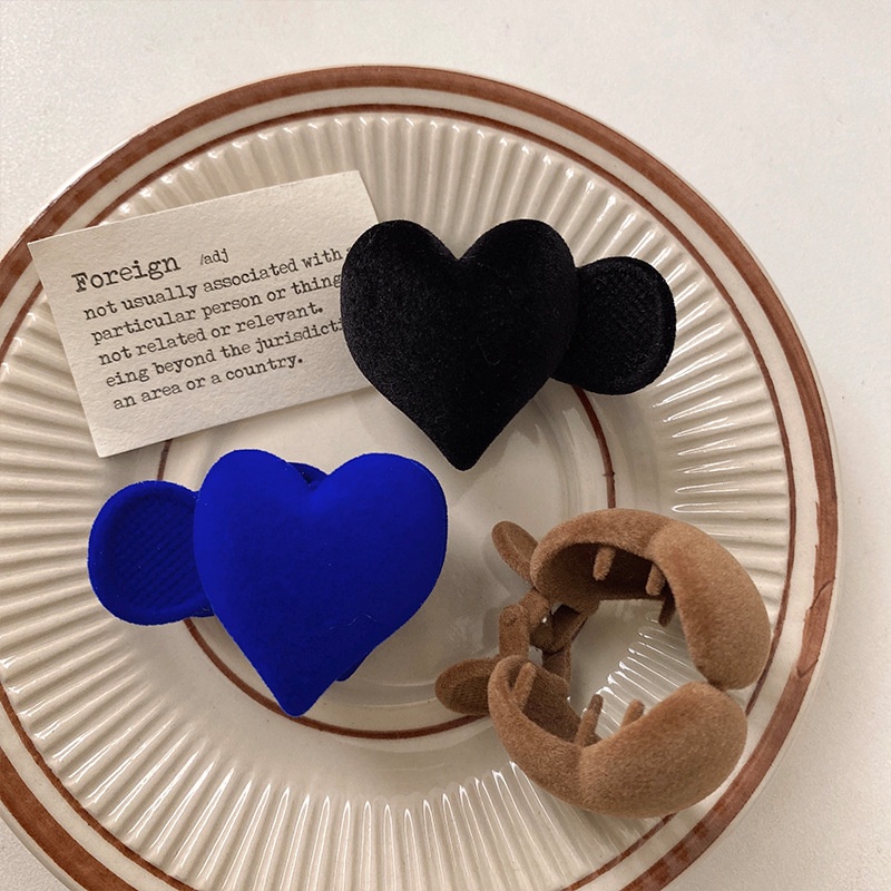 Korea Merah Hati Klip Rambut Gadis Fashion Sederhana Tinggi Ponytail Jepit Rambut Wanita Aksesoris Rambut