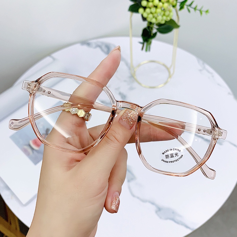 Frame Kacamata Komputer Transparan Kacamata Wanita Pria Anti Blue Light Round Eyewear TR90 Blocking Glasses Optical Spectacle Glasses