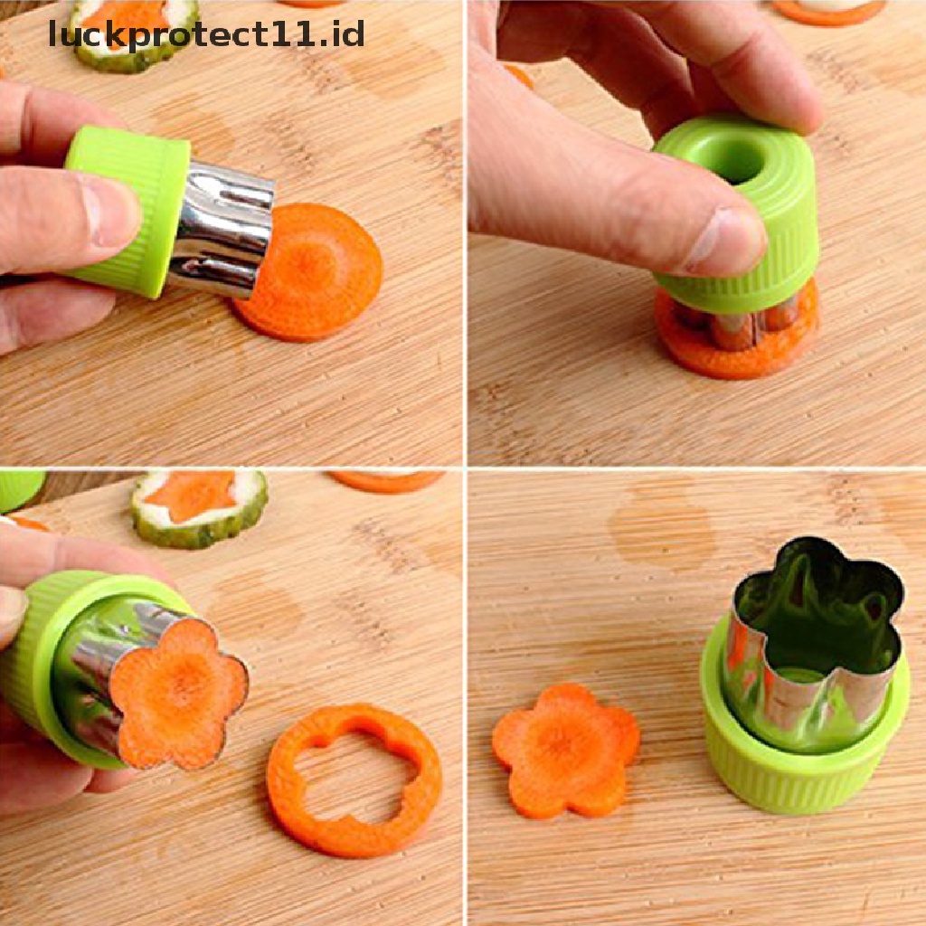 /Fashion Hot// Fashion// 6/9Pcs Alat Masak Portable Pemotong Sayuran Gagang Plastik Stainless Steel Buah Cutg Die Gadget Dapur.