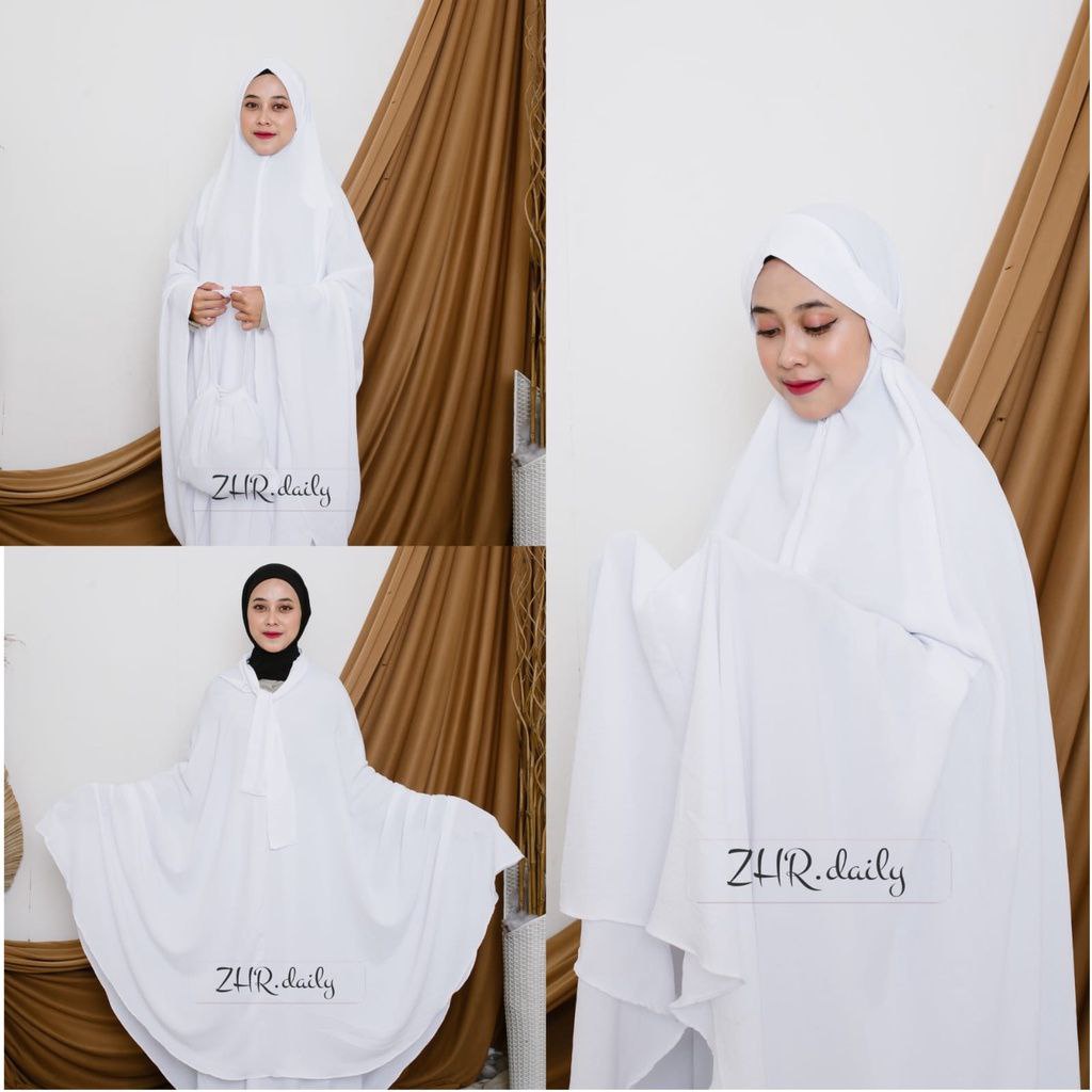 Lesty One Set Mukena Dewasa Crinkle Airflow Premium Mukena polos Traveling Umroh Pakaian Sholat Wanita Kekinian