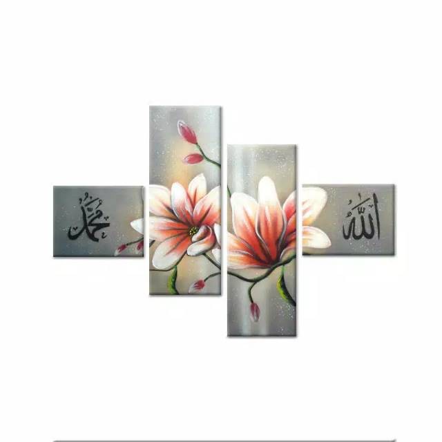 

Lukisan Kaligrafi - Lukisan Tangan Kaligrafi Allah Muhammad Motif Bunga - Xlxcdriyoni