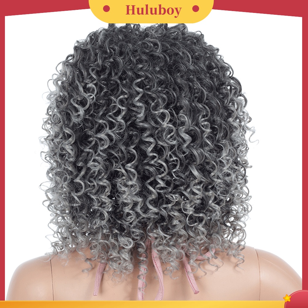 Wig Rambut Pendek Keriting Bahan Serat Suhu Tinggi Gaya Afrika Untuk Wanita