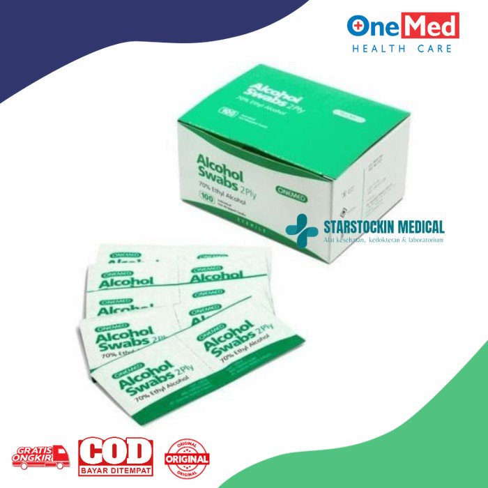 Alcohol Swab 2 Ply Onemed 100 pcs
