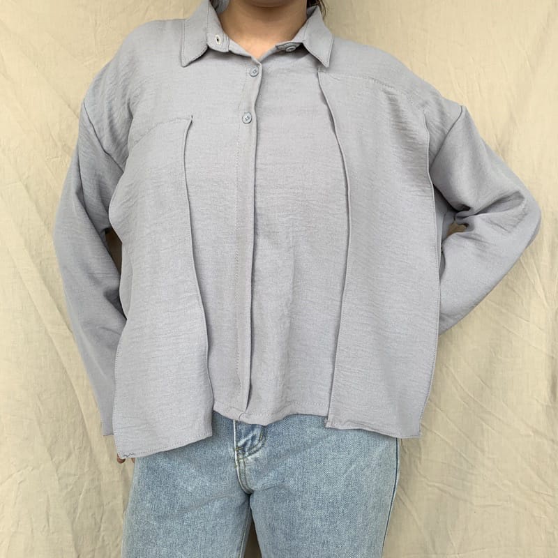 Kalu Crop Oversize Shirt / Atasan Wanita Terbaru