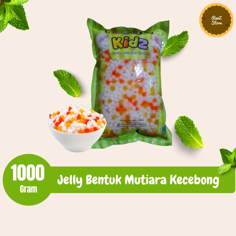 

jelly bentuk mutiara kecebong warna warni kemasan 1kg