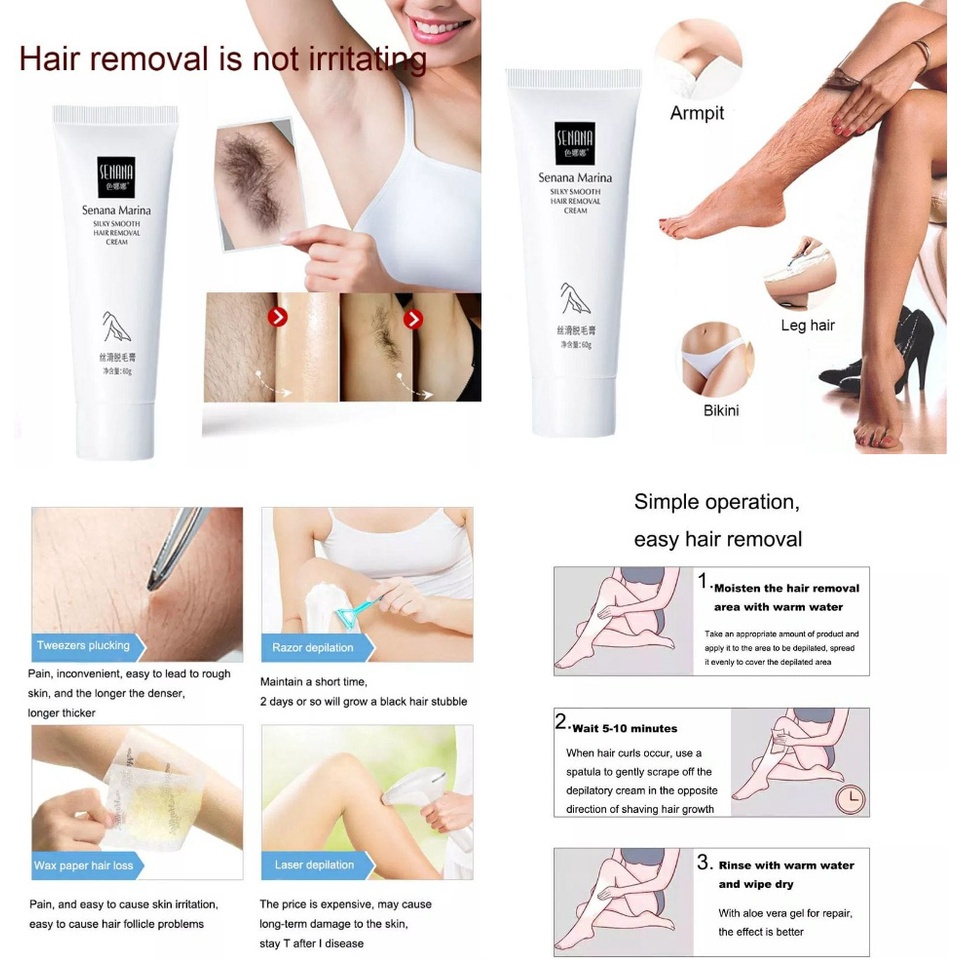 [ DBI ] Senana Marina Hair Removal - Cream Penghilang Bulu Rambut Ketiak Kaki Tangan dan Bulu Kemaluan Permanen [ BISA COD ]