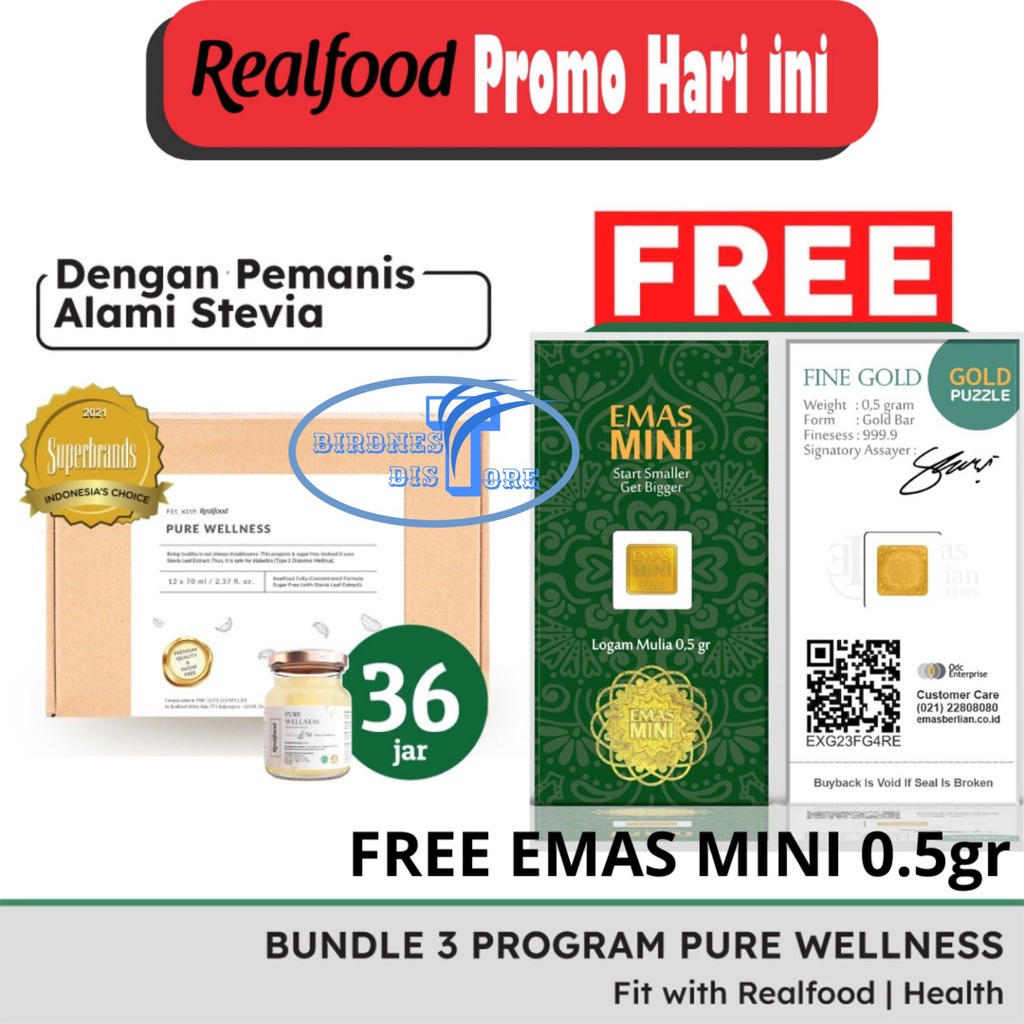 

Realfood Bundle Pure Wellness Free Sesuai Promo Katalog ( Minuman sarang walet )