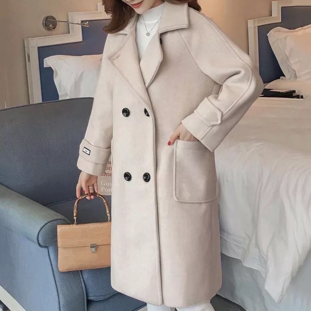 Winter Wool Coat Wanita Jaket Panjang Musim Dingin