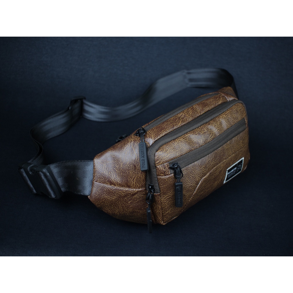 Waistbag Import Quality Polo Amstar Sporty PU Leather Premium Tas Pinggang Tas Selempang Bahu
