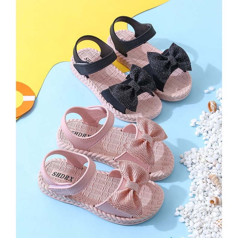 TOPGROSIR LV0203 Sandal Anak Import Model Tali Motif Pita