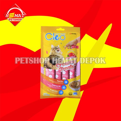 Snack Cemilan kucing Cat treats Cleo Creamy Non Meo bio Creamy 4X15 GR