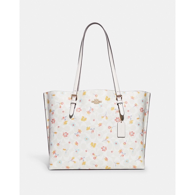 Coach Mollie Tote In Signature Canvas With Mystical Floral Print (C8612)