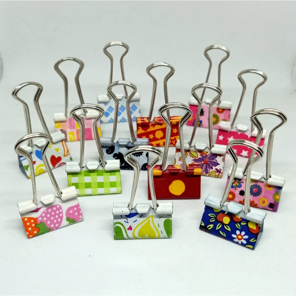 ~ PIYOSHI08 ~ Binder Paper Clips Klip Penjepit Kertas Motif &amp; Polos Murah AF239