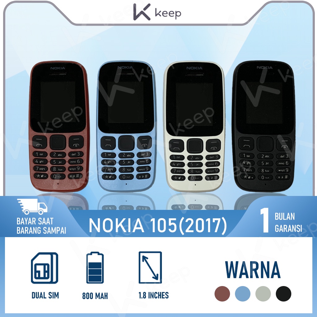 COD HP Nokia 105 2017 DS 4MB/4MB Handphone Dual SIM