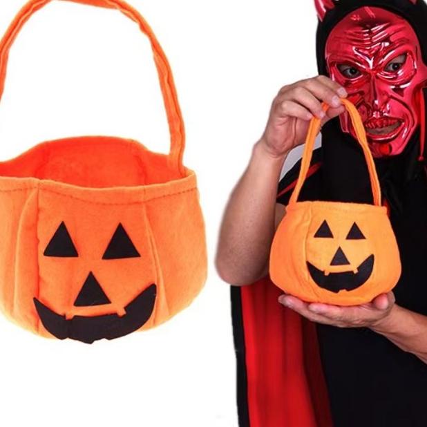 

FRESHH Tas Permen Labu Trick Or Treat Halloween Pumpkin Candy Bag Murah`