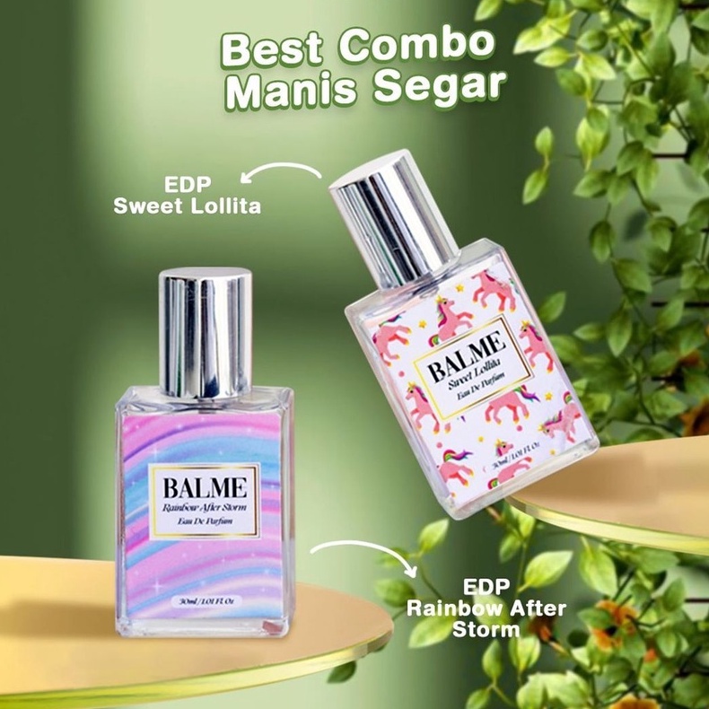 Balme Parfum Parfume Farfum Minyak Wangi Wanita Pria Cewek Cowok Anak Unisex Tahan Lama Dan Wangi Semprot Spray Roll On 24 Jam Non Alkohol Original 100% Rainbow After Storm