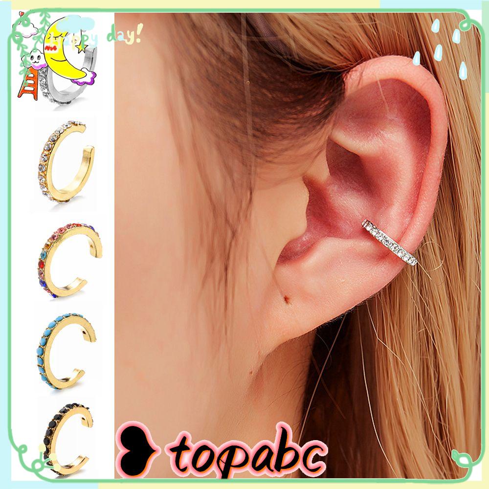 Top 1PC CZ Cuff Earrings Aksesoris Wanita Pria Klip Telinga Perhiasan Tanpa Tindik Lingkaran Telinga Cuff