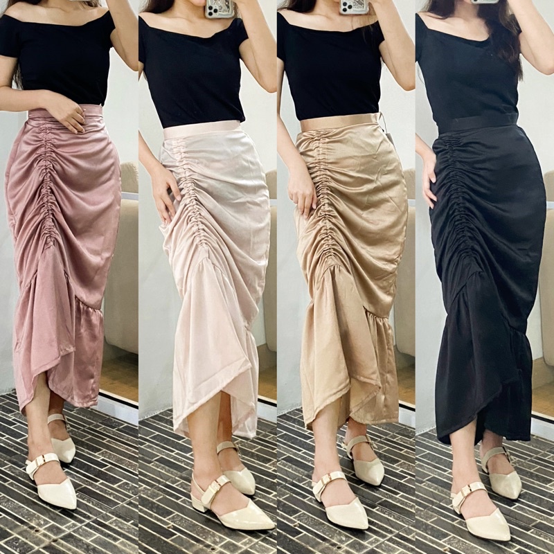 Gauri Skirt- Rok Serut Rok Satin Panjang Premium