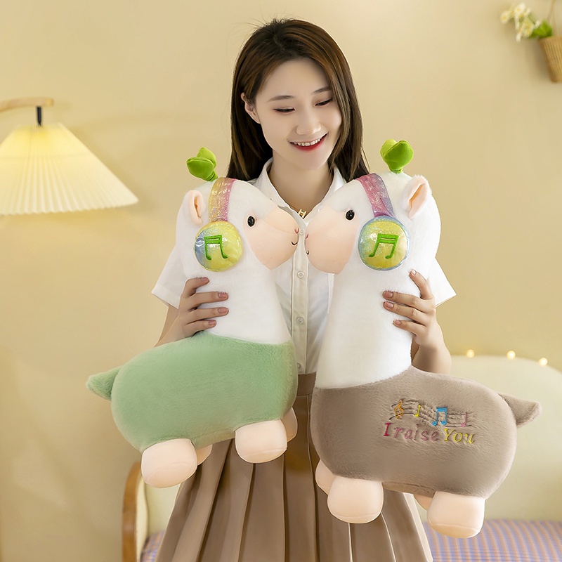 Mainan anak terbaru Boneka alpaca pake handset bahan plush