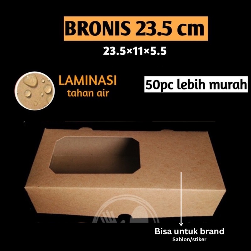 KEMASAN BROWNIES 23X11X5 BOX BRONIS 24 X 11 X 6 BOLEN HAMPERS GIFT BOX TAICHAN KRAFT DOS SPIKOE dus kraft craft box dus coklat laminasi dus bolu cake box dus bolen box brownies dus bronis kotak kue doos kue dus laminasi jendela window eco friendly hampers