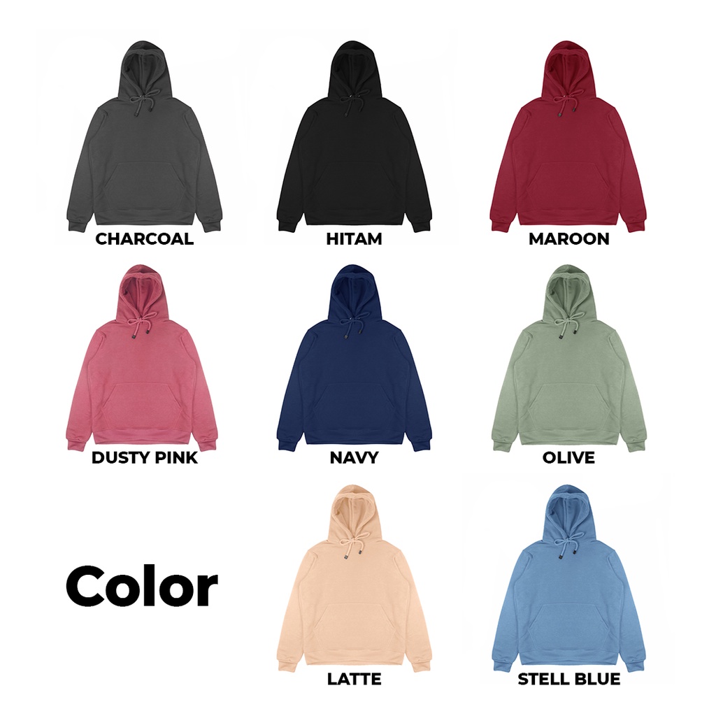 Sweater Hoodie Buffback Jumper Polos Pria Wanita Steel Blue