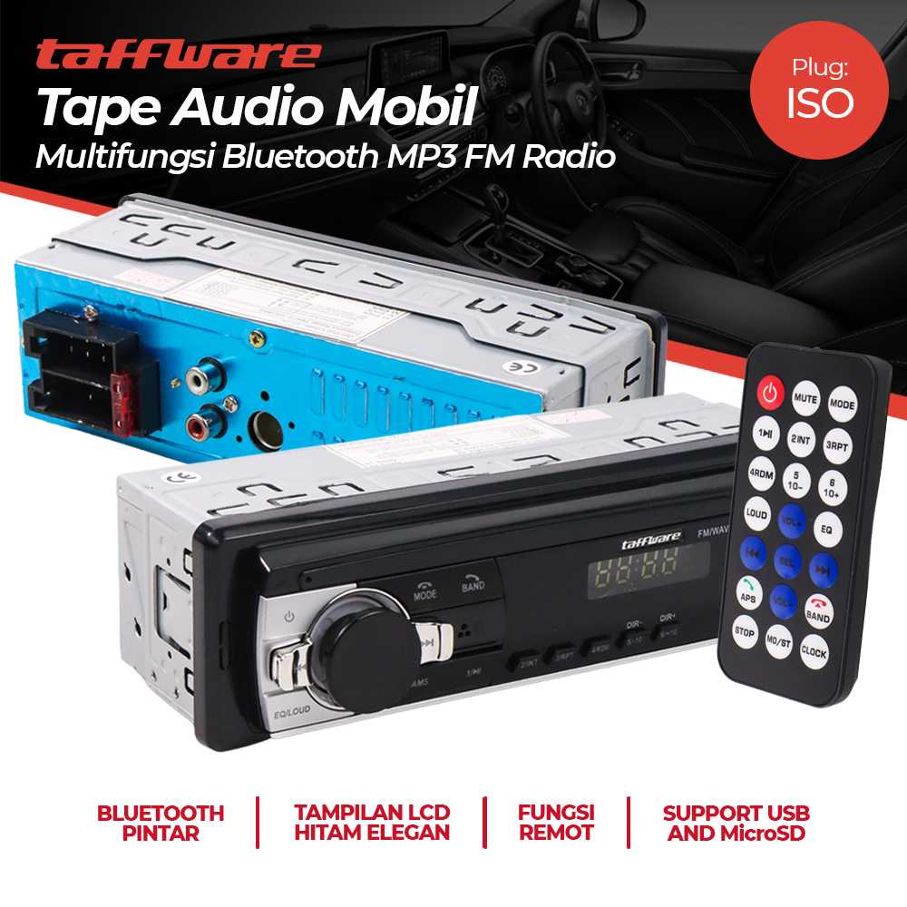 ( 100% BARANG ORI ) Taffware Tape Audio Mobil Multifungsi Bluetooth MP3 FM Radio - JSD-520L