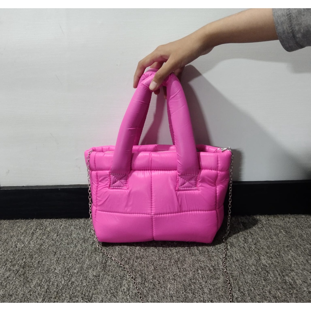 PTM-tas mini puffy bag-tas slempang rantai