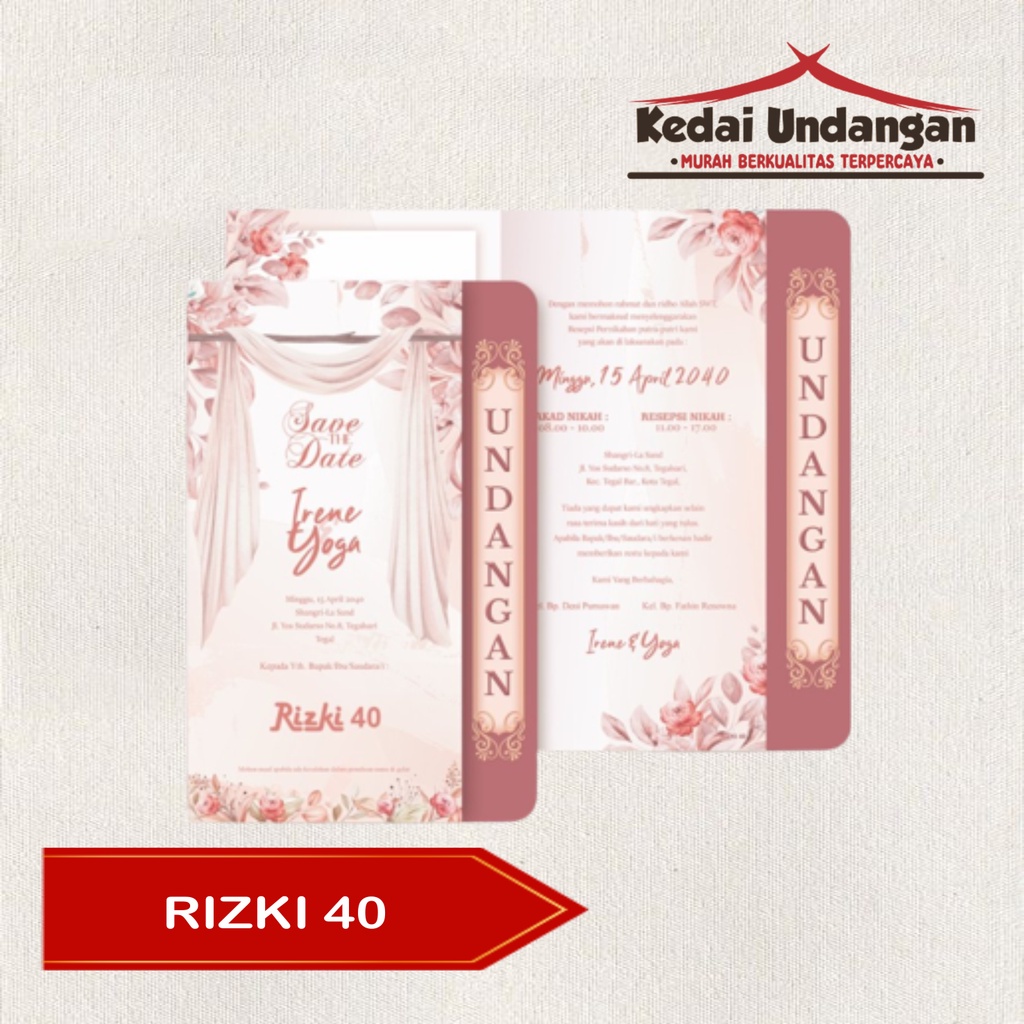 Kertas Blangko Undangan Pernikahan RIZKI 40 Harga Grosir FREE KATALOG