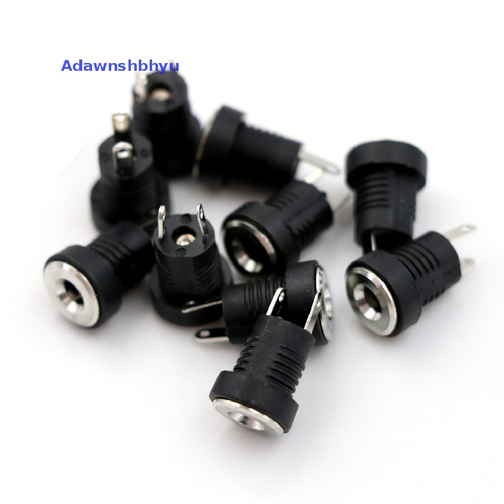 Adhyu 10Pcs DC Power Jack Socket Female Konektor Dudukan Panel 3.5 mm x 1.35mm ID